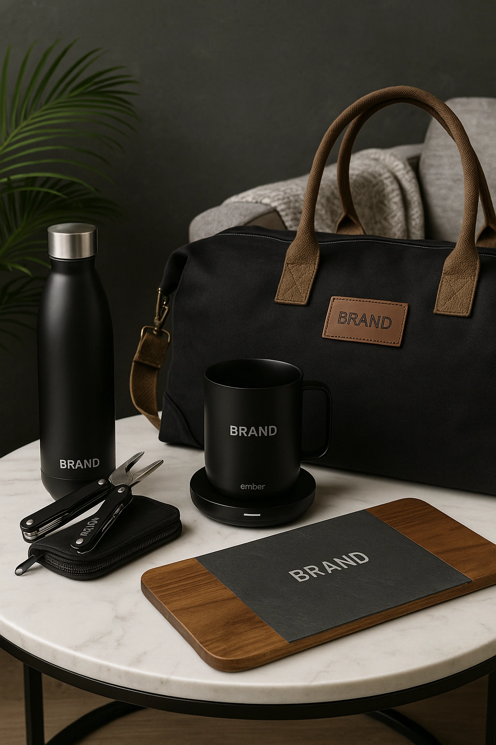 display of premium home services swag