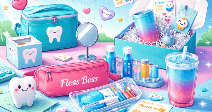 Colorful dental practice swag ideas for patient experience and team gifting
